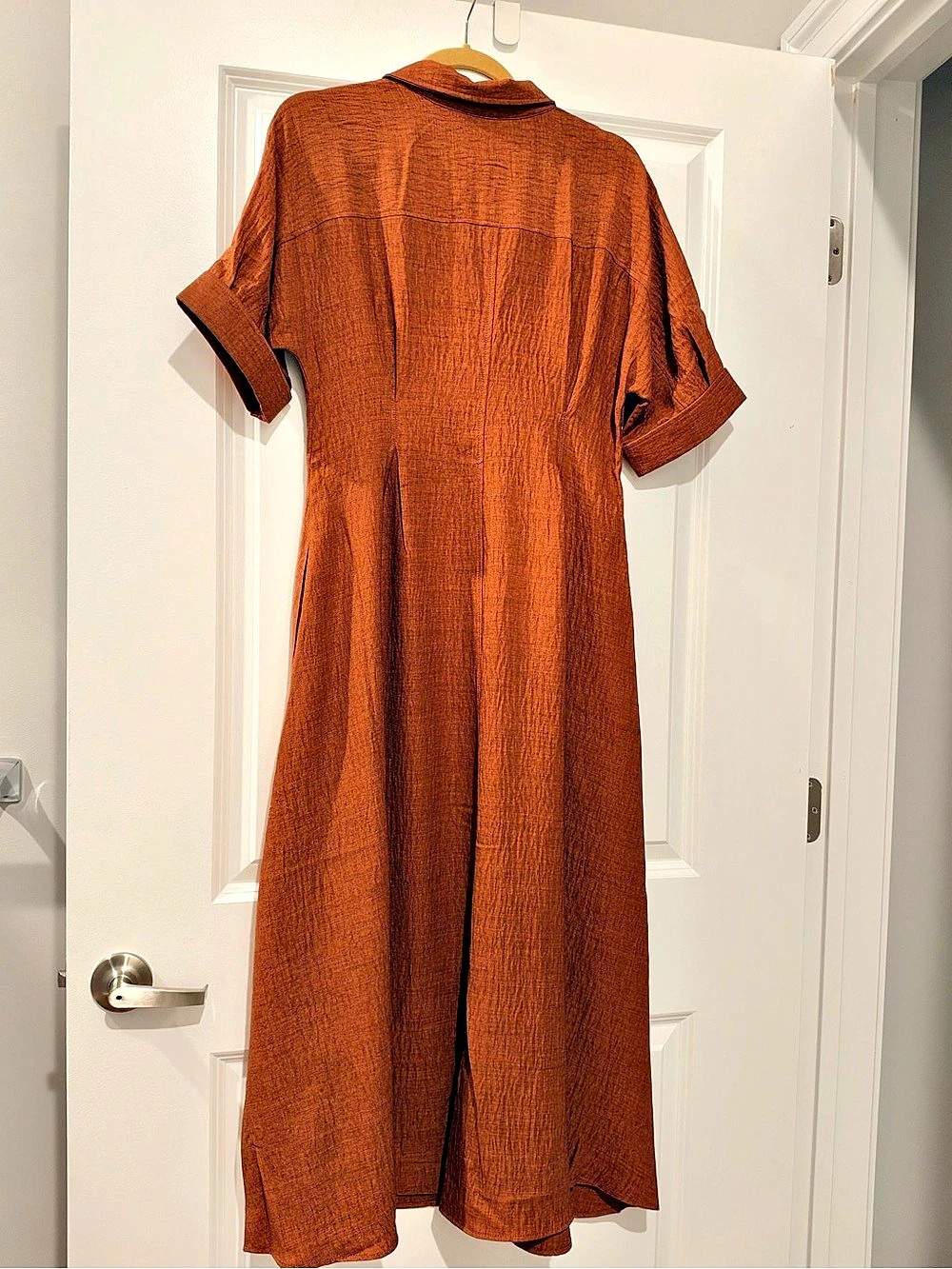 Max Studio Button-Front Maxi Dress in Brown Size Medium worn once and not out of - Picture 3 of 7